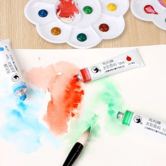 Marie's 36 Colors Watercolor Paint Set 12ml Aluminum Tube Single Refill Pigment for Artist Hand Painting Art Drawing Supplies