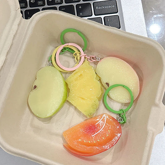 Semi-Glossy Fruit Slice Keychain