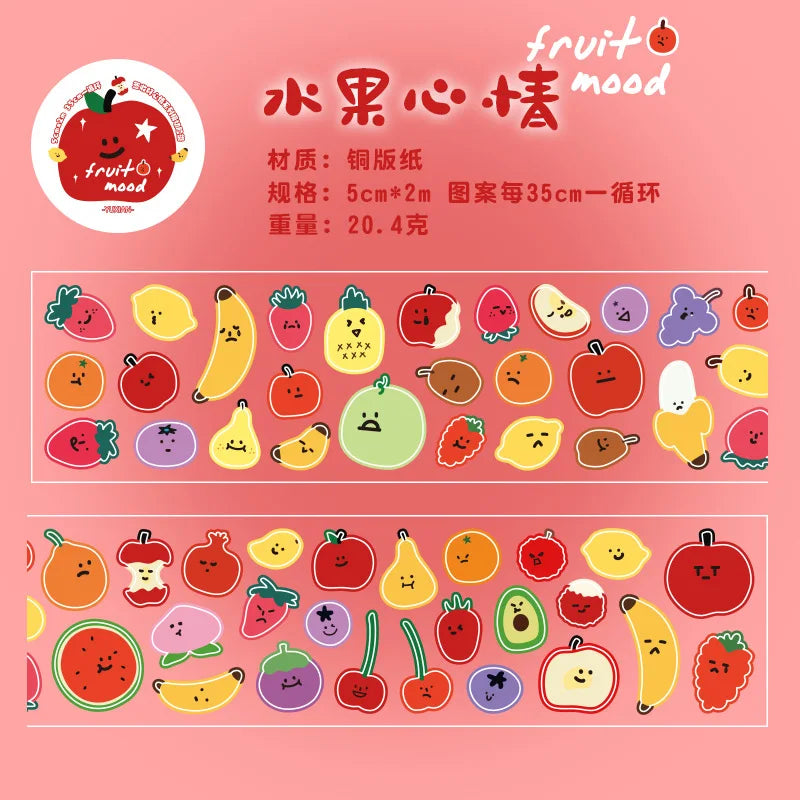 YuXian (语闲) Food Mood Themed Rolls with Die-Cut Stickers