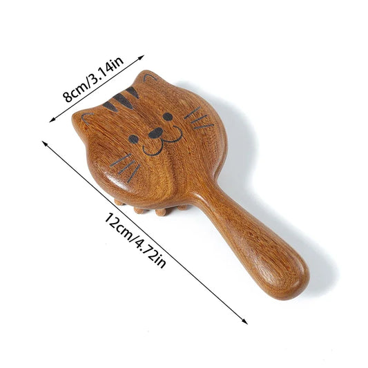 Cat Shaped Sandalwood Scalp Massaging Comb