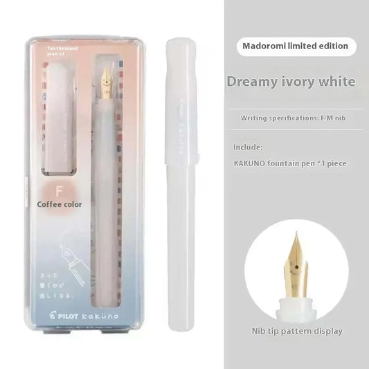 PILOT Transparent Kakuno Fountain Pen with 0.4-0.7mm Nib