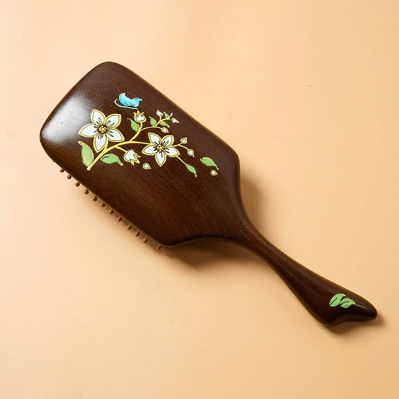 Sandalwood Comb with Air Cushion and Tail End