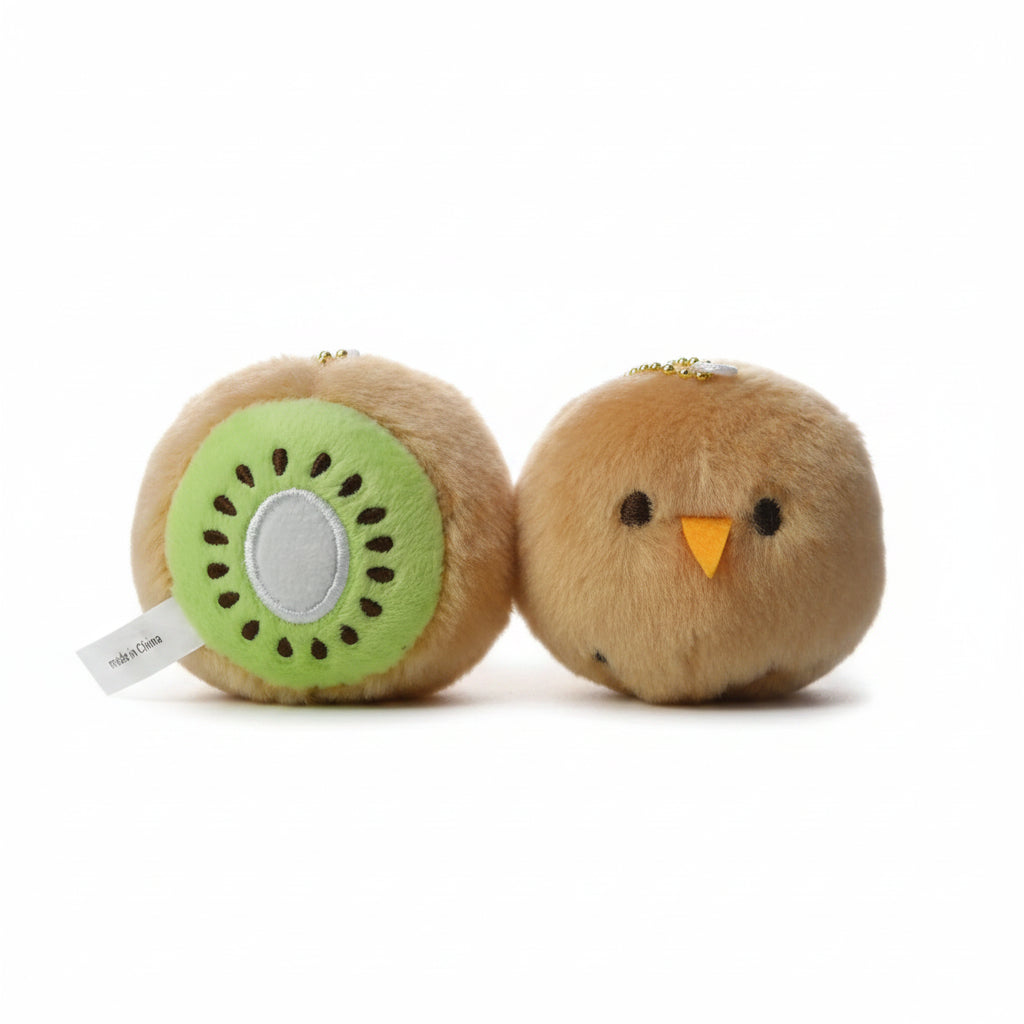 AnyTake Reversible Round Kiwi Bird Plush Pendant