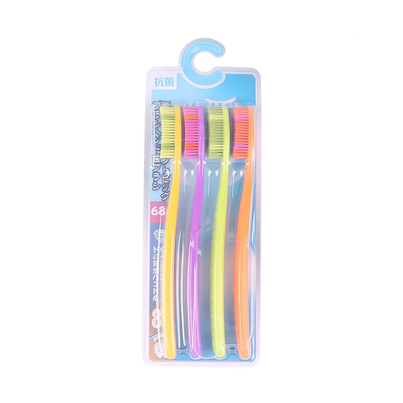 Soft Bristle and Long Handle Toothbrush Pack of 4