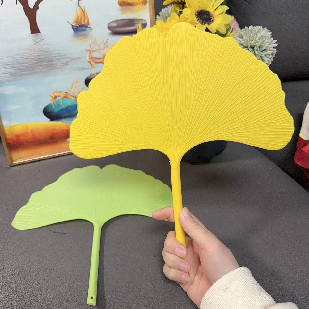 Yellow and Green Gingko Leaf Fan Set