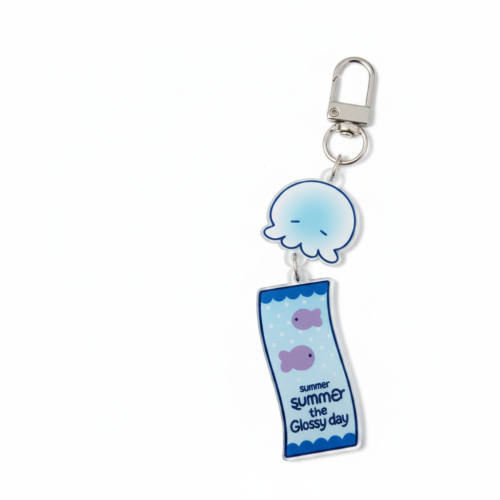 DAISO KOREA Summer Glossy 2026 Octopus Keyring
