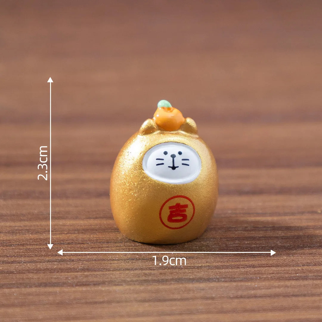 Mini Resin Lucky Fortune Cat Ornament Set of 4