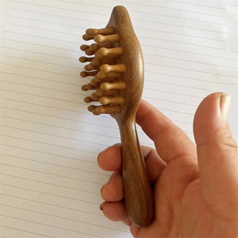 Cat Shaped Sandalwood Scalp Massaging Comb