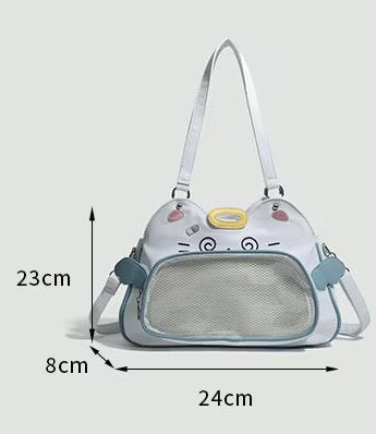 PU Leather Cat Trapezoid Ita Crossbody Bag
