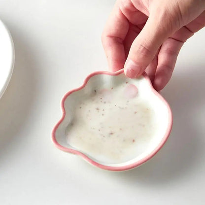 Pink Ceramic Cat Paw Sauce Dish