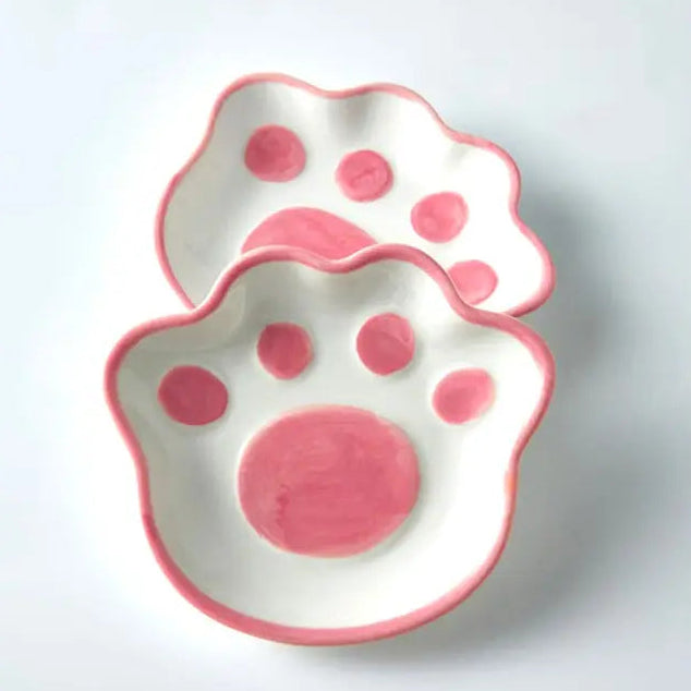 Pink Ceramic Cat Paw Sauce Dish