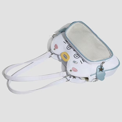 PU Leather Cat Trapezoid Ita Crossbody Bag