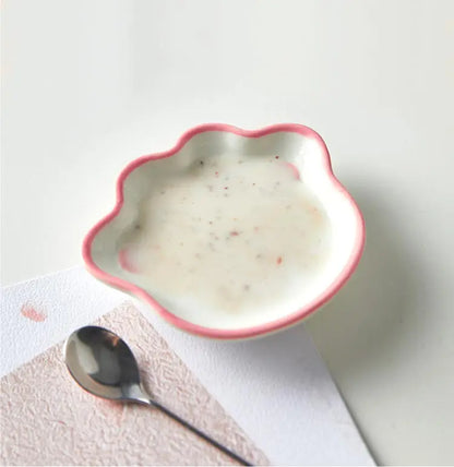 Pink Ceramic Cat Paw Sauce Dish