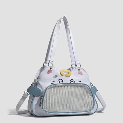 PU Leather Cat Trapezoid Ita Crossbody Bag