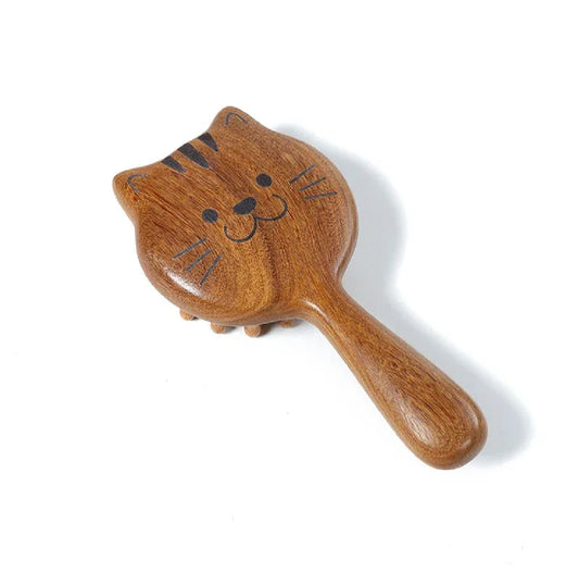 Cat Shaped Sandalwood Scalp Massaging Comb