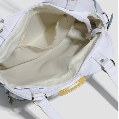 PU Leather Cat Trapezoid Ita Crossbody Bag