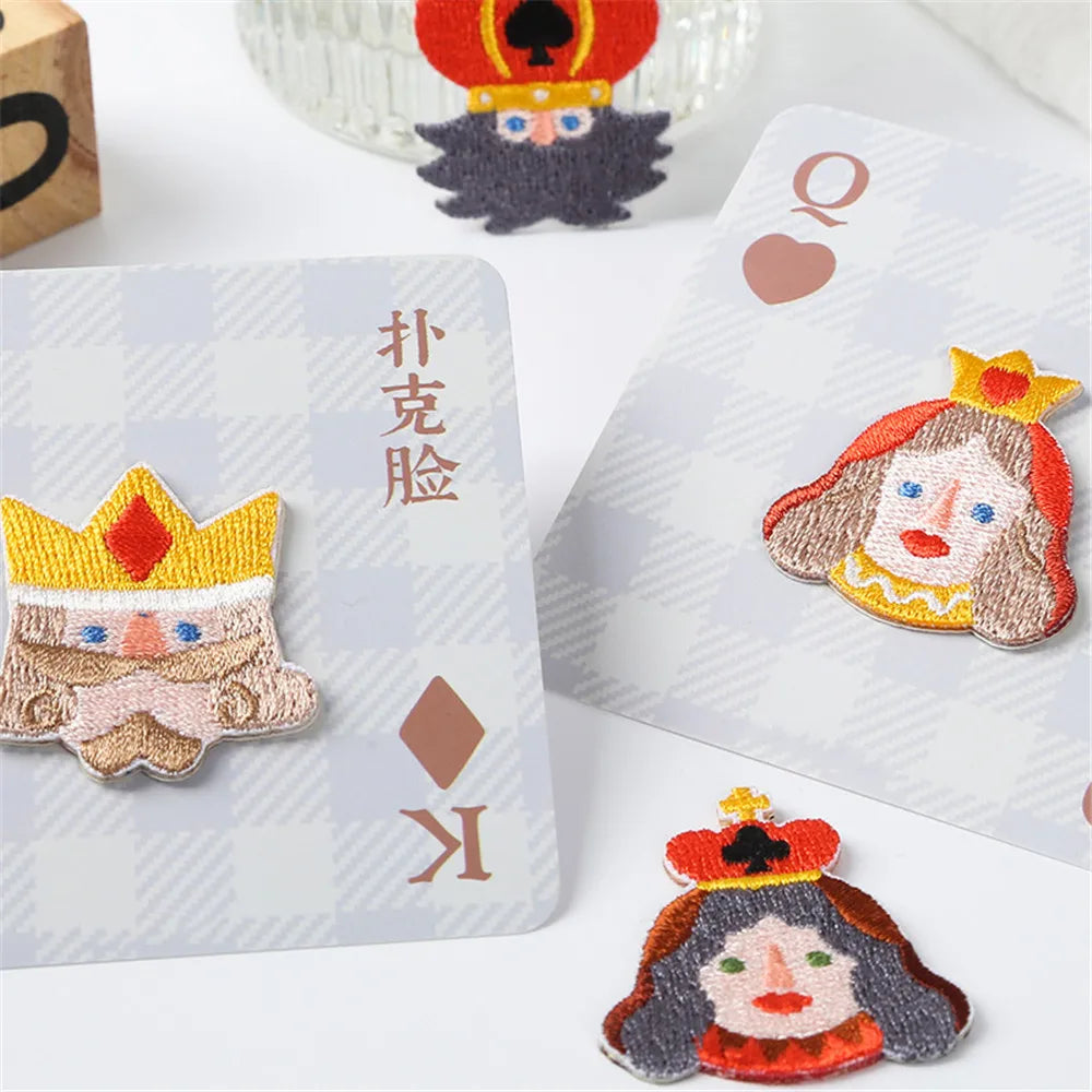 Cartoon King/Queen Card Embroidered Patch