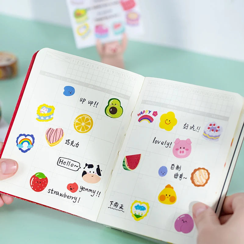 [COLENTH Selected] Elementary 100pcs/roll Kawaii Cartoon Washi Tape Decorative Adhesive Dot Masking Tape Stickers Scrapbooking DIY Stationery Tape