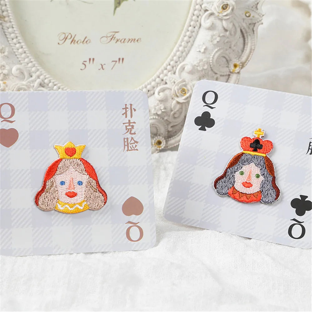 Cartoon King/Queen Card Embroidered Patch