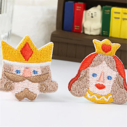 Cartoon King/Queen Card Embroidered Patch
