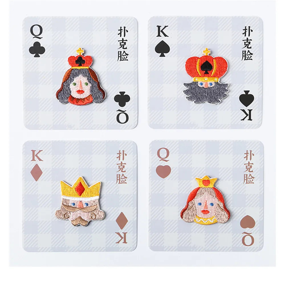 Cartoon King/Queen Card Embroidered Patch