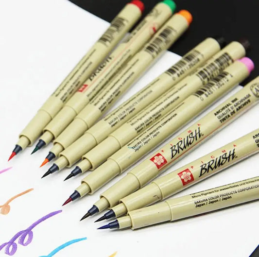 SAKURA PIGMA Colored Brush Pens