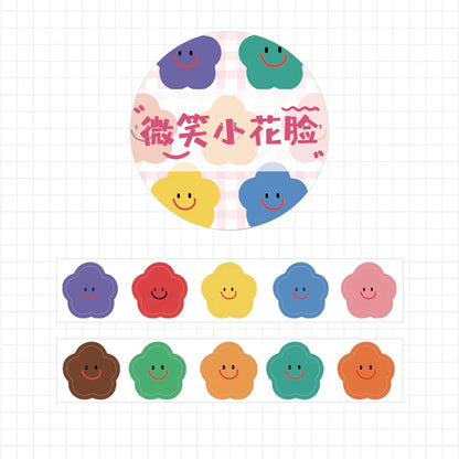 [COLENTH Selected] Elementary 100pcs/roll Kawaii Cartoon Washi Tape Decorative Adhesive Dot Masking Tape Stickers Scrapbooking DIY Stationery Tape
