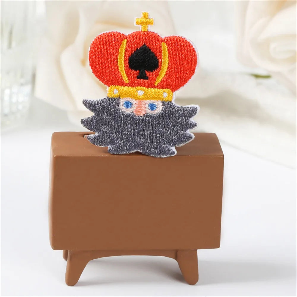 Cartoon King/Queen Card Embroidered Patch