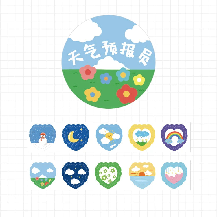 [COLENTH Selected] Elementary 100pcs/roll Kawaii Cartoon Washi Tape Decorative Adhesive Dot Masking Tape Stickers Scrapbooking DIY Stationery Tape