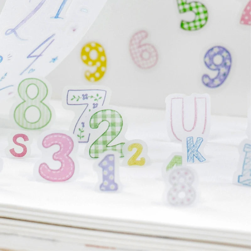MUGUANG “Daily ‘Composition” Number and Letter Sticker Roll