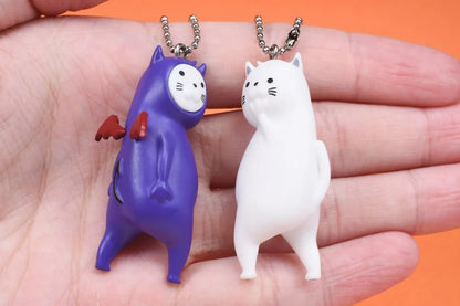 Toys cabin capsule toys kawaii Kooriyama Mini Figure Keychain failed to lose weight cat Getting Fat Neko ballchain pendant