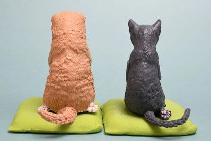 YELL capsule toys cute kawaii perfect day for relaxing with cat having tea Russian Blue Persian Cat Scottish Fold Neko figures