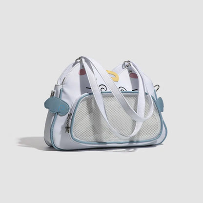 PU Leather Cat Trapezoid Ita Crossbody Bag