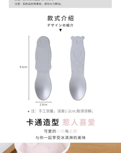 TaiDaMi Arctic Animal Aluminum Ice Cream Spoon
