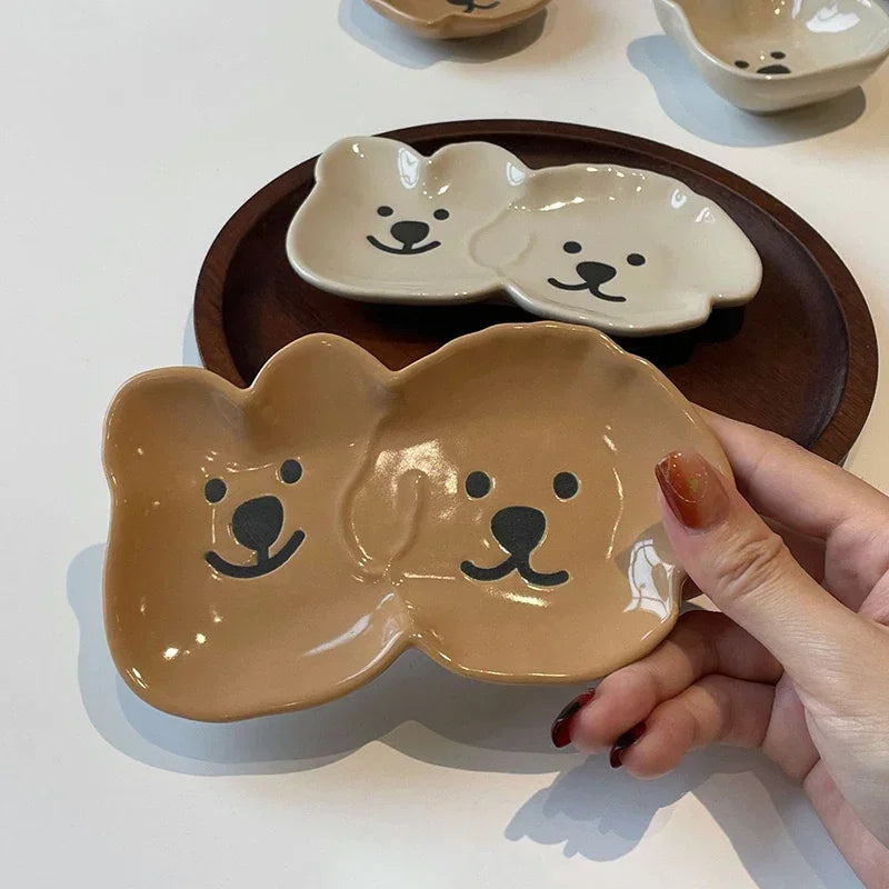 Dog/Bear Ceramic Sauce Dish