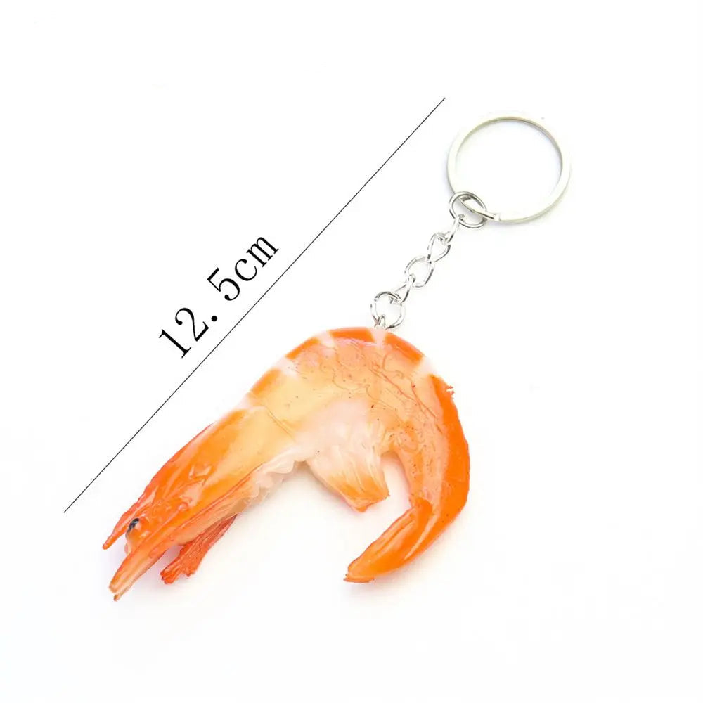 Simulation PVC Prawn Keychain
