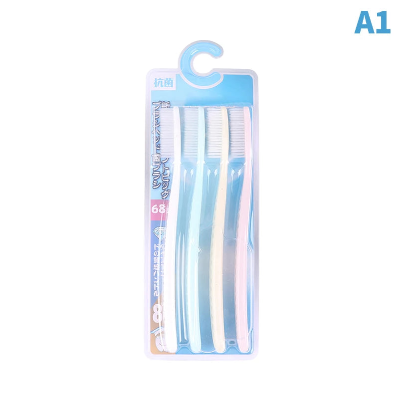 Soft Bristle and Long Handle Toothbrush Pack of 4