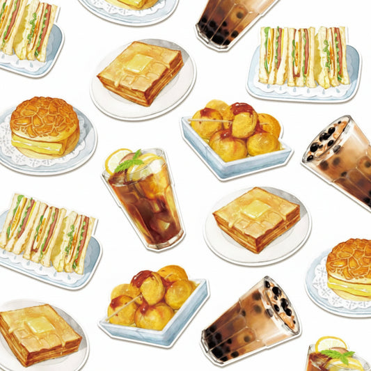 Watercolor Hong Kong Food Illustration Postcard Set
