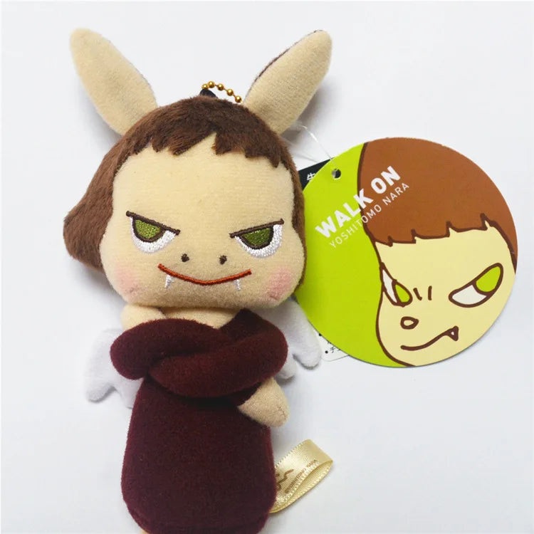 Yoshitomo Nara Walk On Exhibition Series Black Guard Angel Plush Keychain