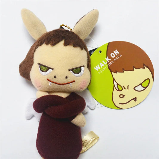 Yoshitomo Nara Walk On Exhibition Series Black Guard Angel Plush Keychain