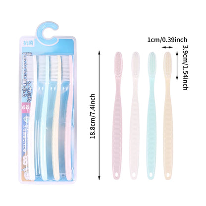 Soft Bristle and Long Handle Toothbrush Pack of 4