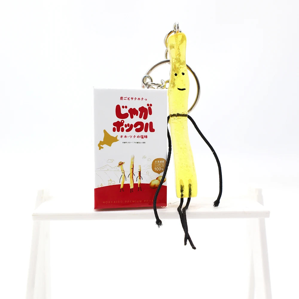Simulated Box of Jaga Pokkuru (じゃがポックル) Potato Sticks Keychain