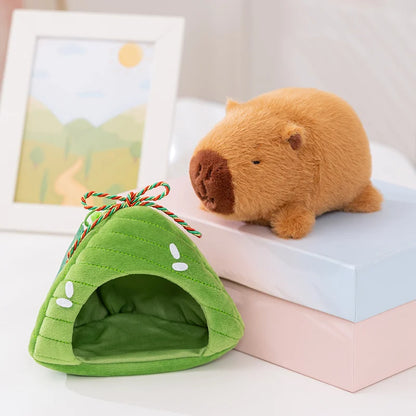 Zongzi Plush Toys Adorably Capybara Pig Shiba Inu Stuffed Doll Backpack Pendant Keychain Decor Toys Dragon Boat Festival Gifts