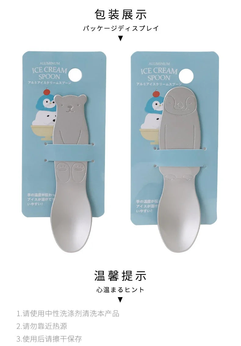 TaiDaMi Arctic Animal Aluminum Ice Cream Spoon