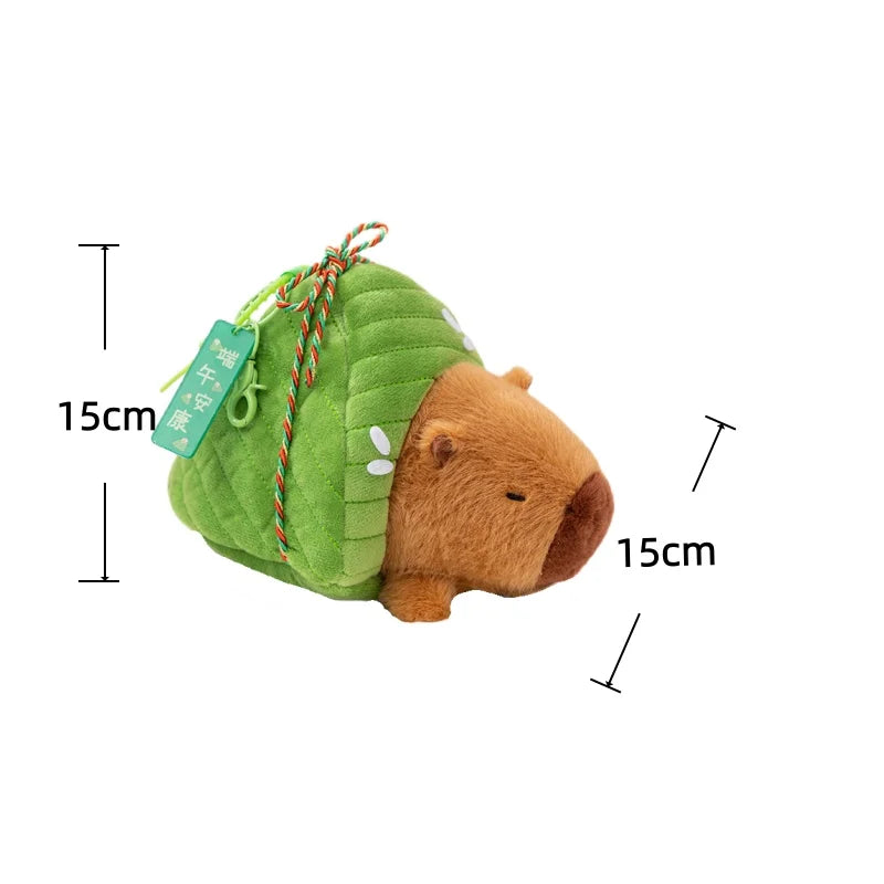 Zongzi Plush Toys Adorably Capybara Pig Shiba Inu Stuffed Doll Backpack Pendant Keychain Decor Toys Dragon Boat Festival Gifts