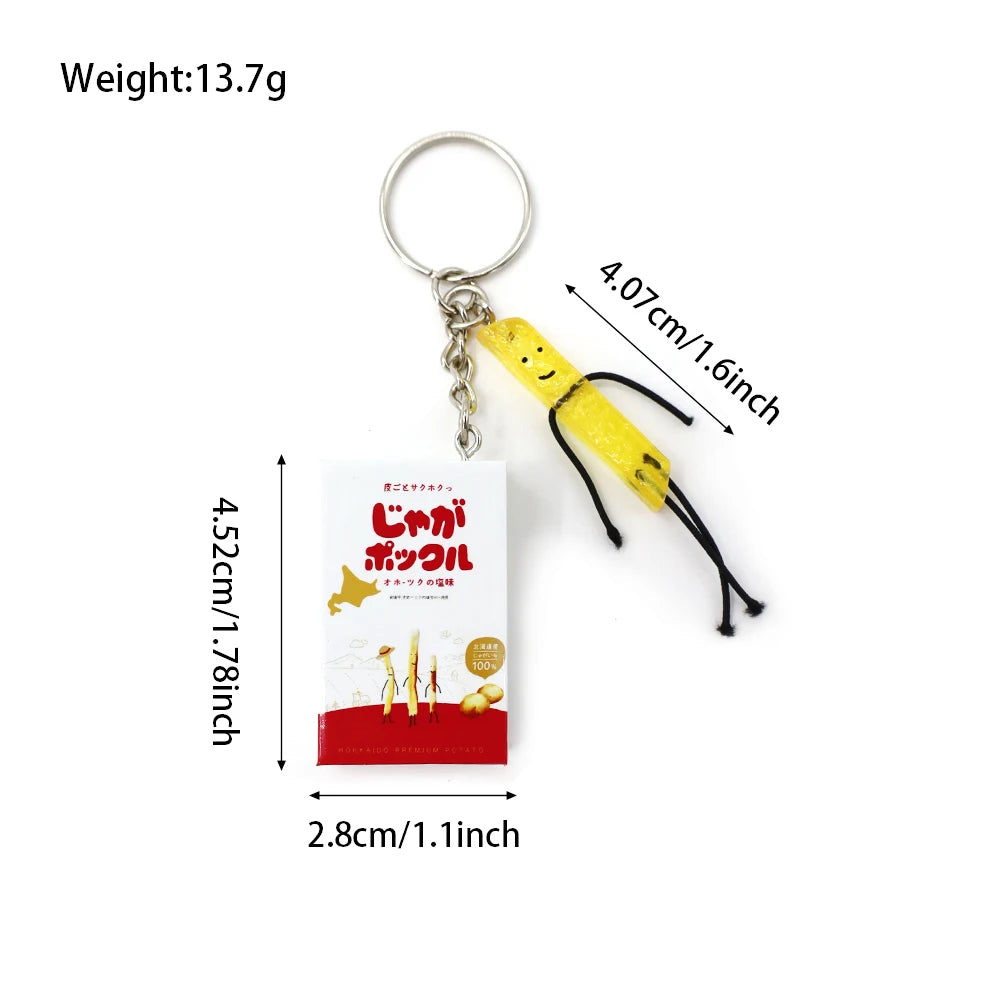 Simulated Box of Jaga Pokkuru (じゃがポックル) Potato Sticks Keychain