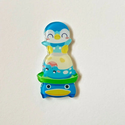 Pokémon acrylic hair clips: Popplio, Rowlet, Minccino fan-made merchandise hair clips and bangs clips.Cute, fun gift for friends