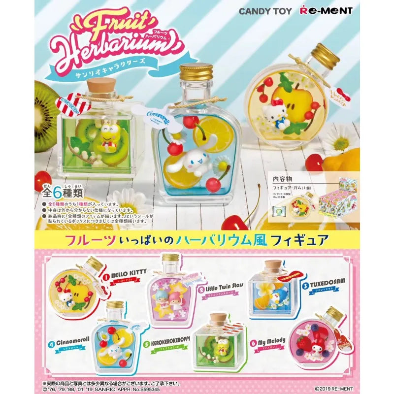 RE-MENT Sanrio Blind Box Toys Miniature Fruit Scene Anime Figure Hello Kitty My Melody Cinnamoroll Doll Model Toys Gifts