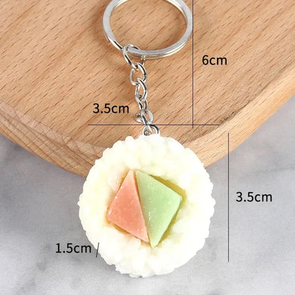 Simulation Sushi Roll Keychain