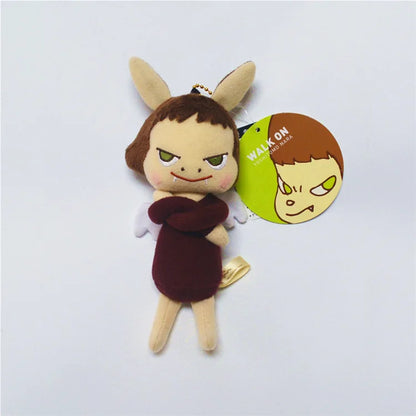 Yoshitomo Nara Walk On Exhibition Series Black Guard Angel Plush Keychain